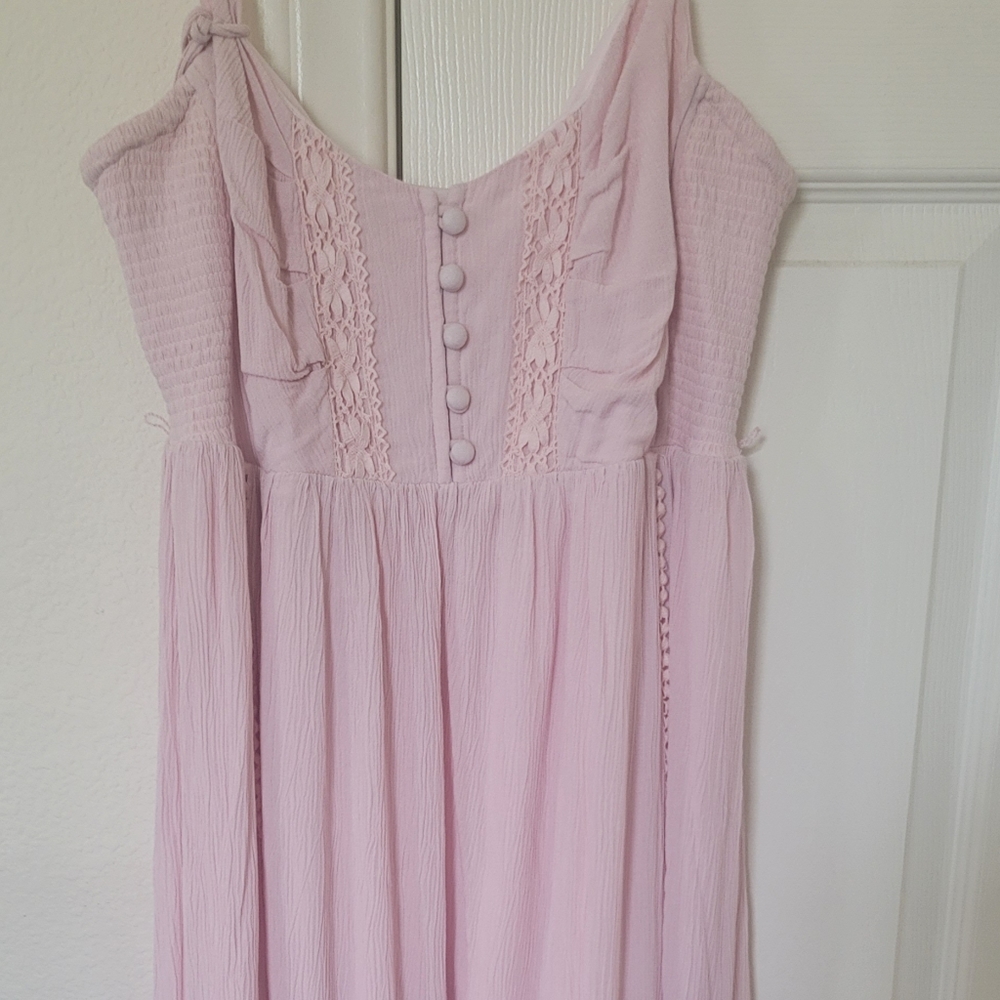 Long, Pink Maternity Dress, Motherhood Maternity